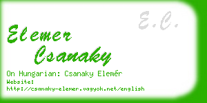 elemer csanaky business card